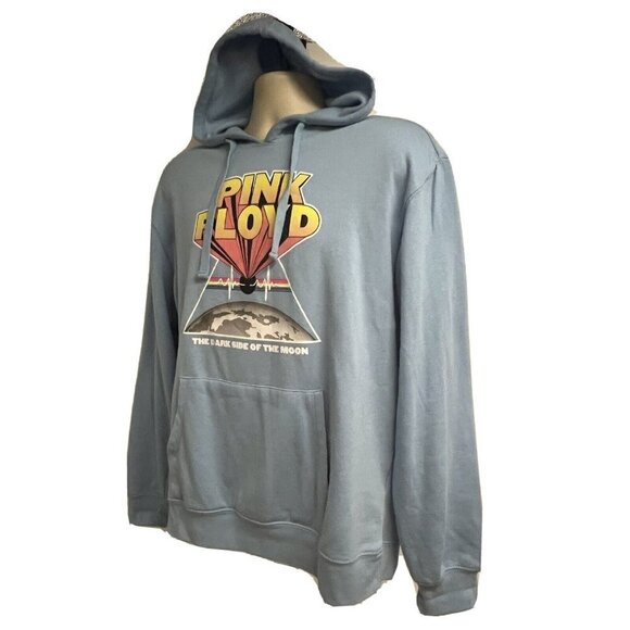 Pink Floyd Dark Side Of Moon Blue Graphic Hoodie Pullover Sweatshirt XL Pocket - Picture 3 of 7
